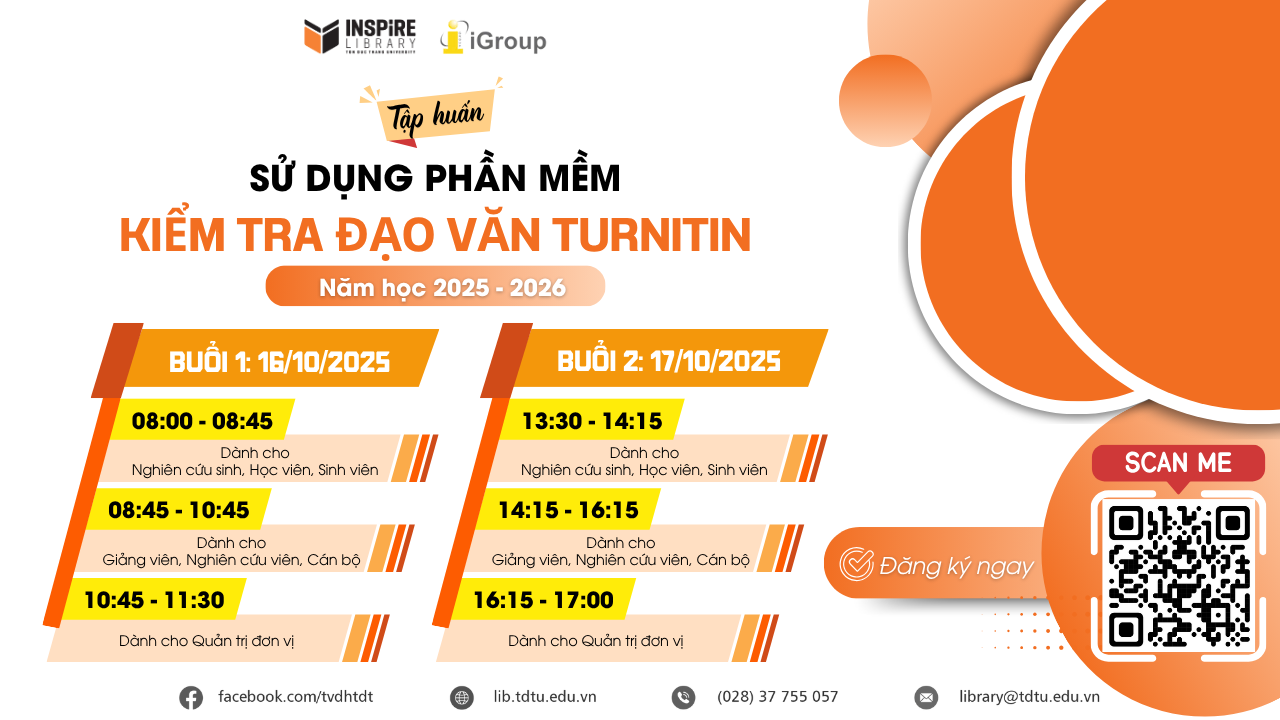 Chương trình tập huấn phần mềm kiểm tra đạo văn turnitin năm học 2025–2026